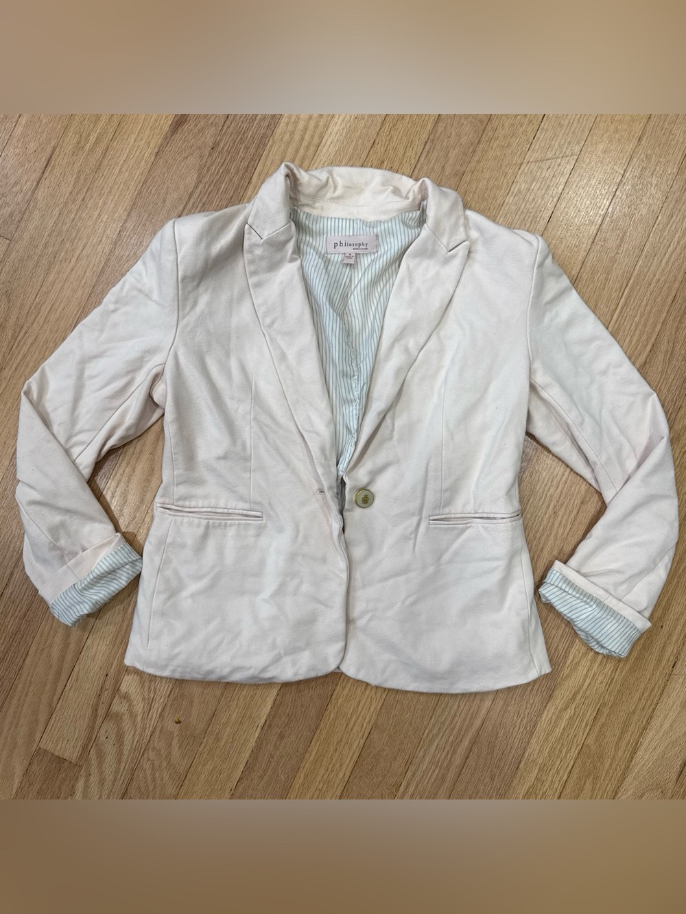 Philosophy Cream Single-Button Tailored Blazer
